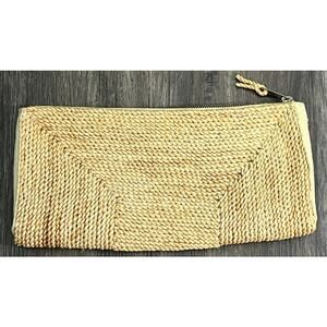 Vintage Marcus Brothers Woven Straw Clutch Purse Natural/Tan Made in Italy